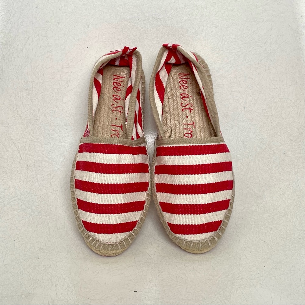 L’ESPADRILLE TROPEZIENNE Red Stripes Espadrilles SZ 37
